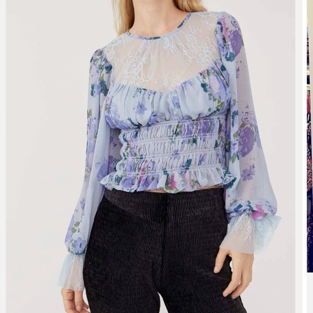 NWT Free People Daphne Blouse sz L